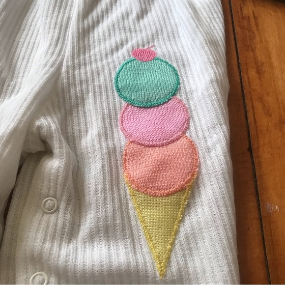 Vintage Bull Frog Knits Ice Cream Footie Size 6-9 Months - Picture 3 of 9